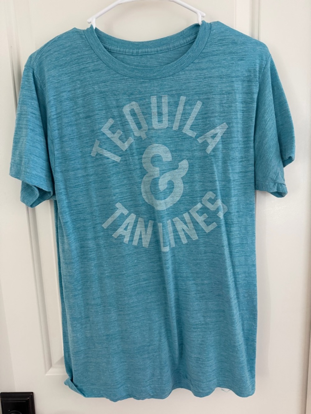 BUY ME BRUNCH: Tequila & Tan Lines Graphic Tee - Aqua Blue